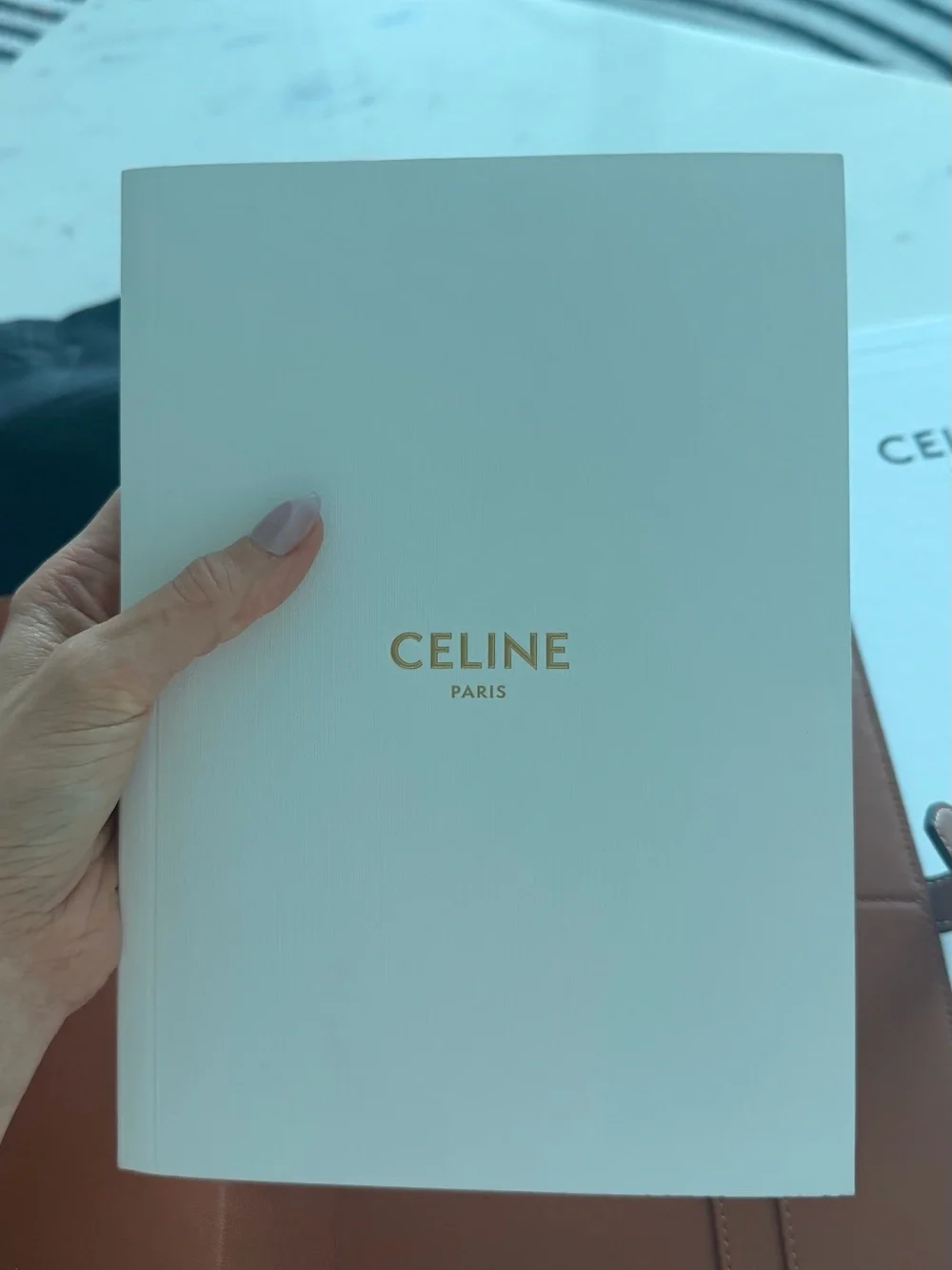 Celine Medium Triomphe Canvas & Calfskin Notebook Cover + Notebook